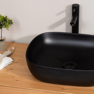 יוסטון כיור מונח שחור מט 485X395X145 אלגל